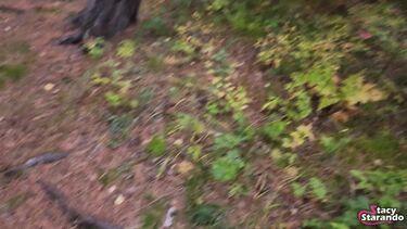 Stacy Starando: Сводная сестра дрочит пизду вибратором после минета в лесу своему брату