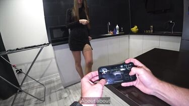 На кухне: Муж встречает жену с ночного клуба аналом в презервативе на кухонном столе